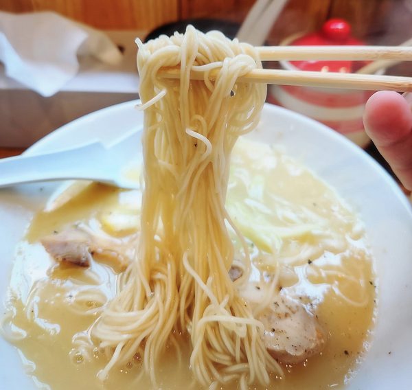 麺屋蓮々　鶏白湯ラーメンの麺