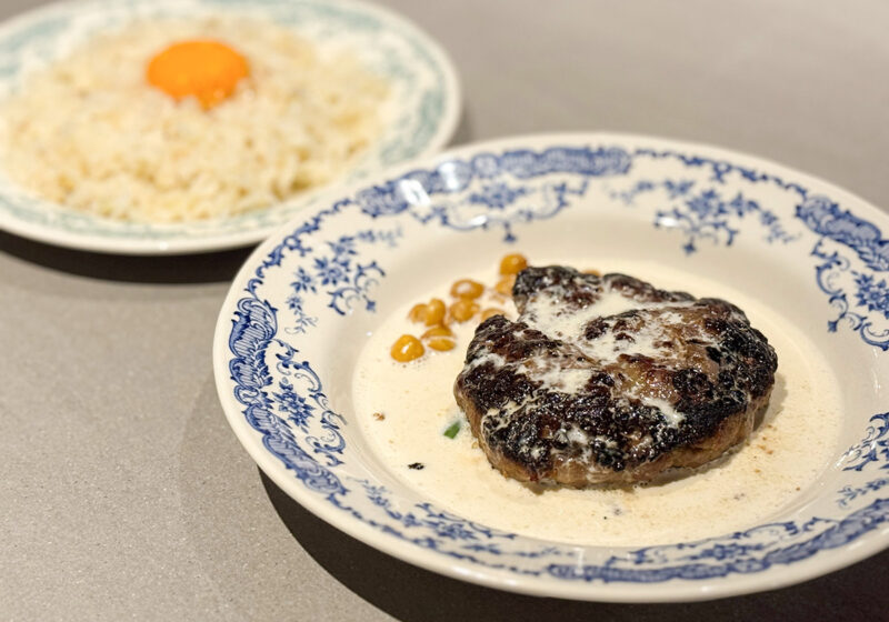 白いハンバーグセット