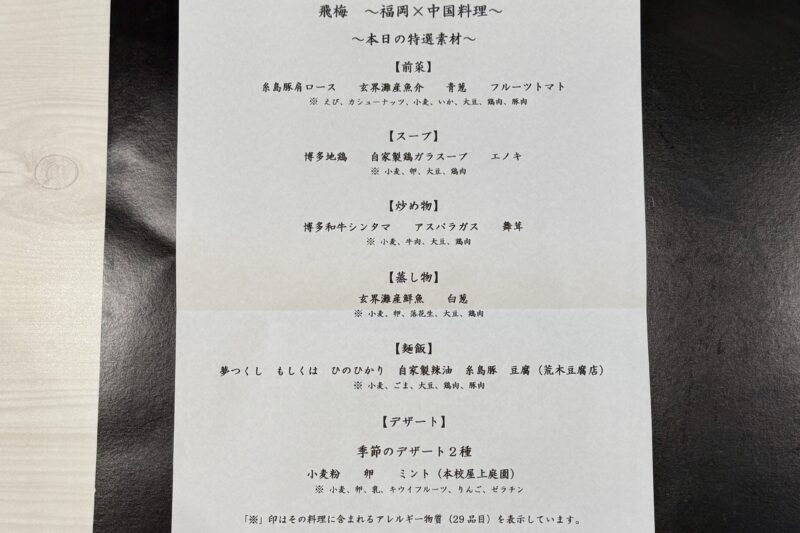 メニュー