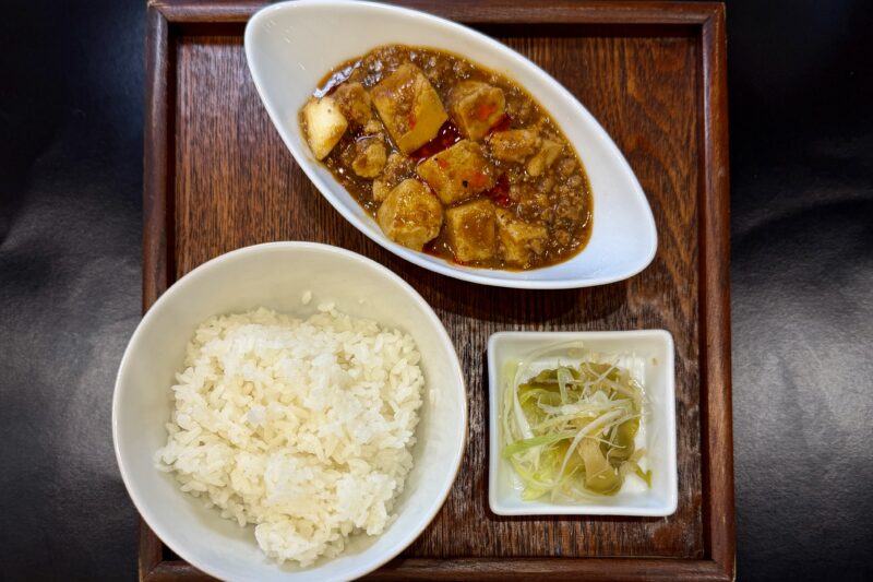 自家製辣油を使った麻婆豆腐